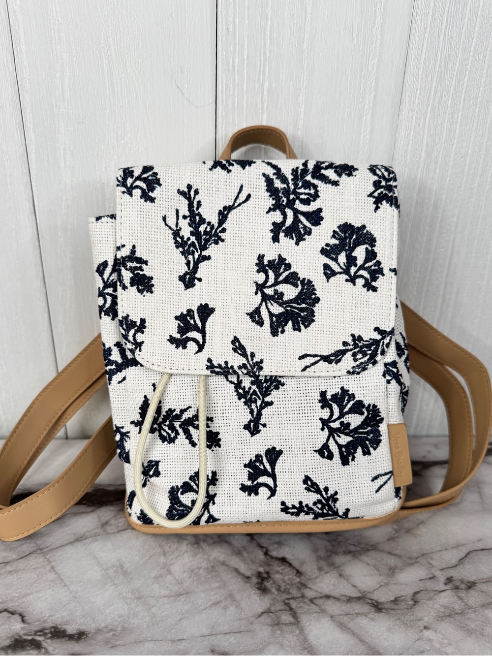 Vera Bradley Mini Backpack in Adrift Coral Blue